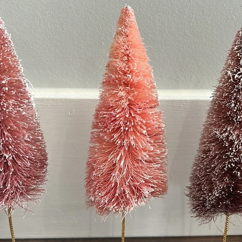 Set of Mini Bottlebrush Trees Pink | Pink Bottlebrush Trees | Mini Trees | Pink